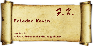 Frieder Kevin névjegykártya