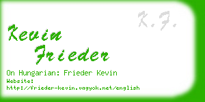 kevin frieder business card